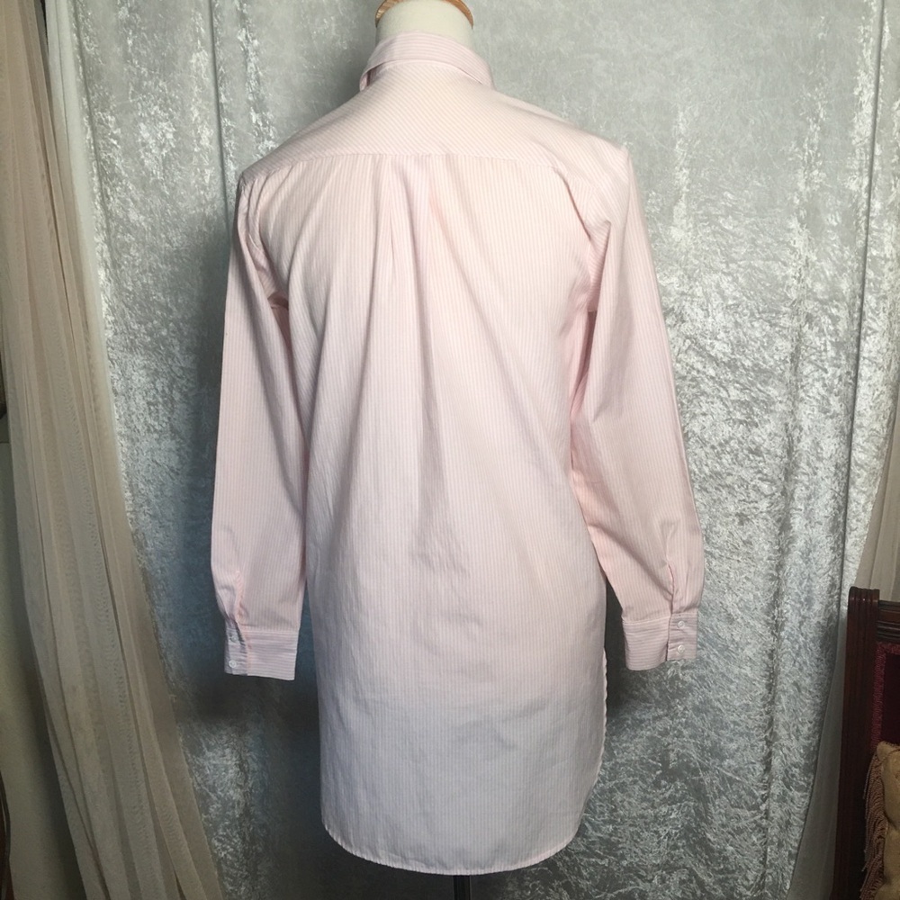 Zara Basic Pin Stripe Button Down High/Low Hem Sh… - image 5